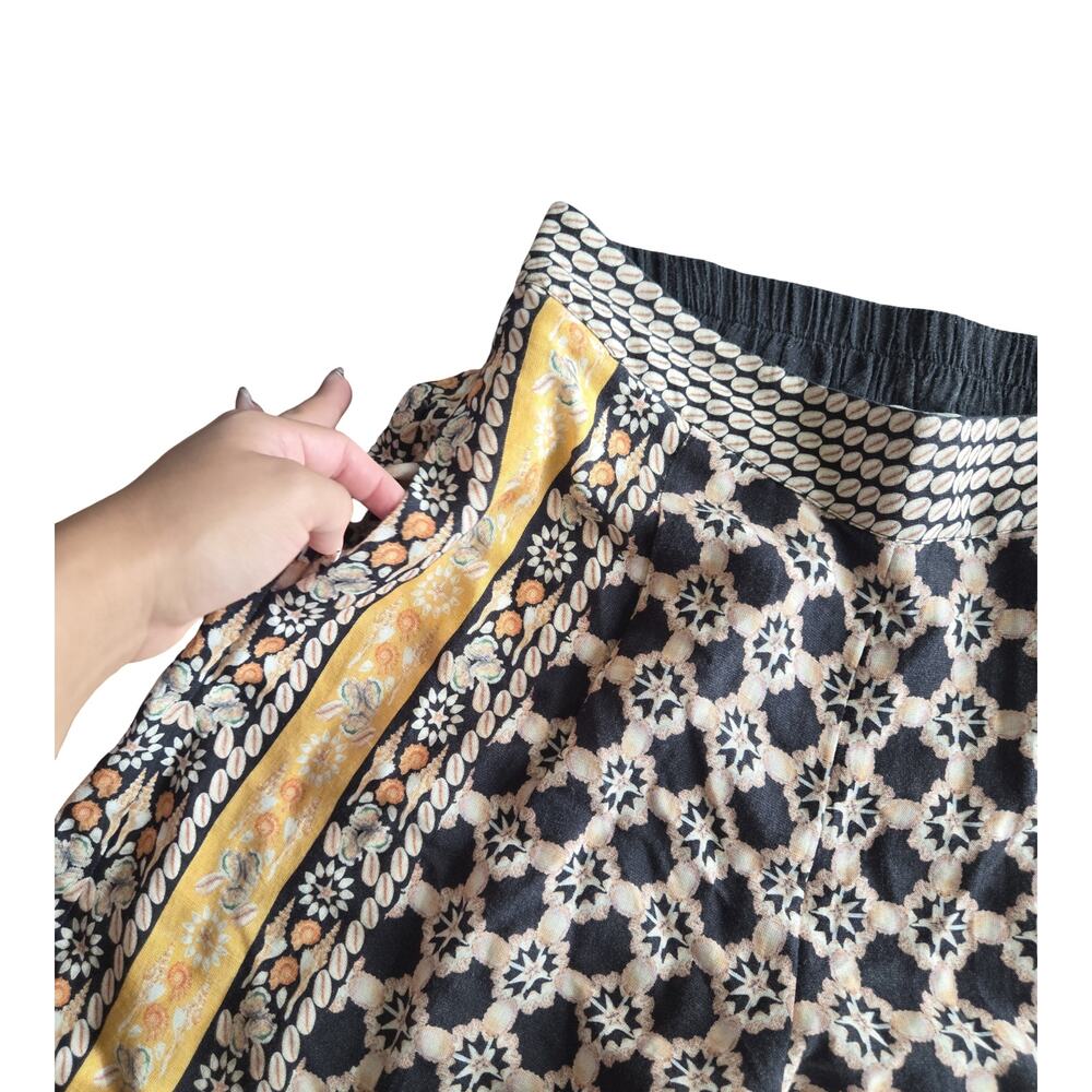 Ranna Gill Printed Linen Wide-Leg Pants Size: M - Picture 5 of 8
